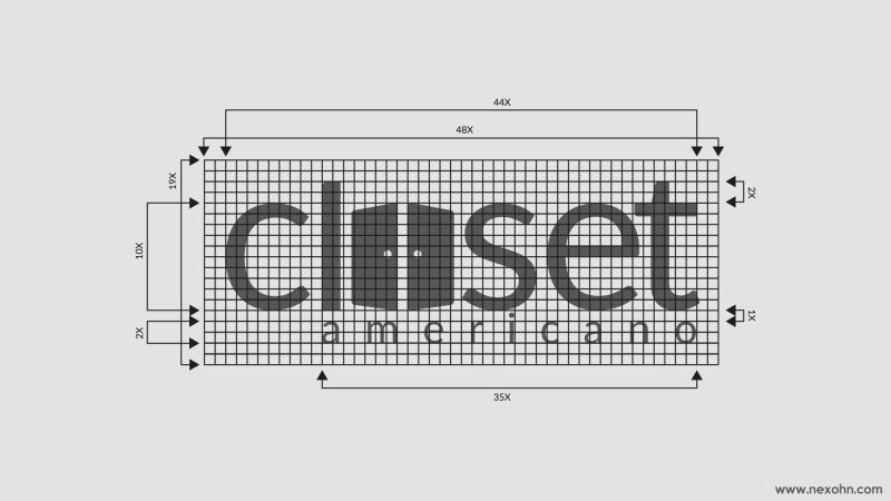manual de marca logo logotipo closet proceso construccion reticula por nexo estudio creativo